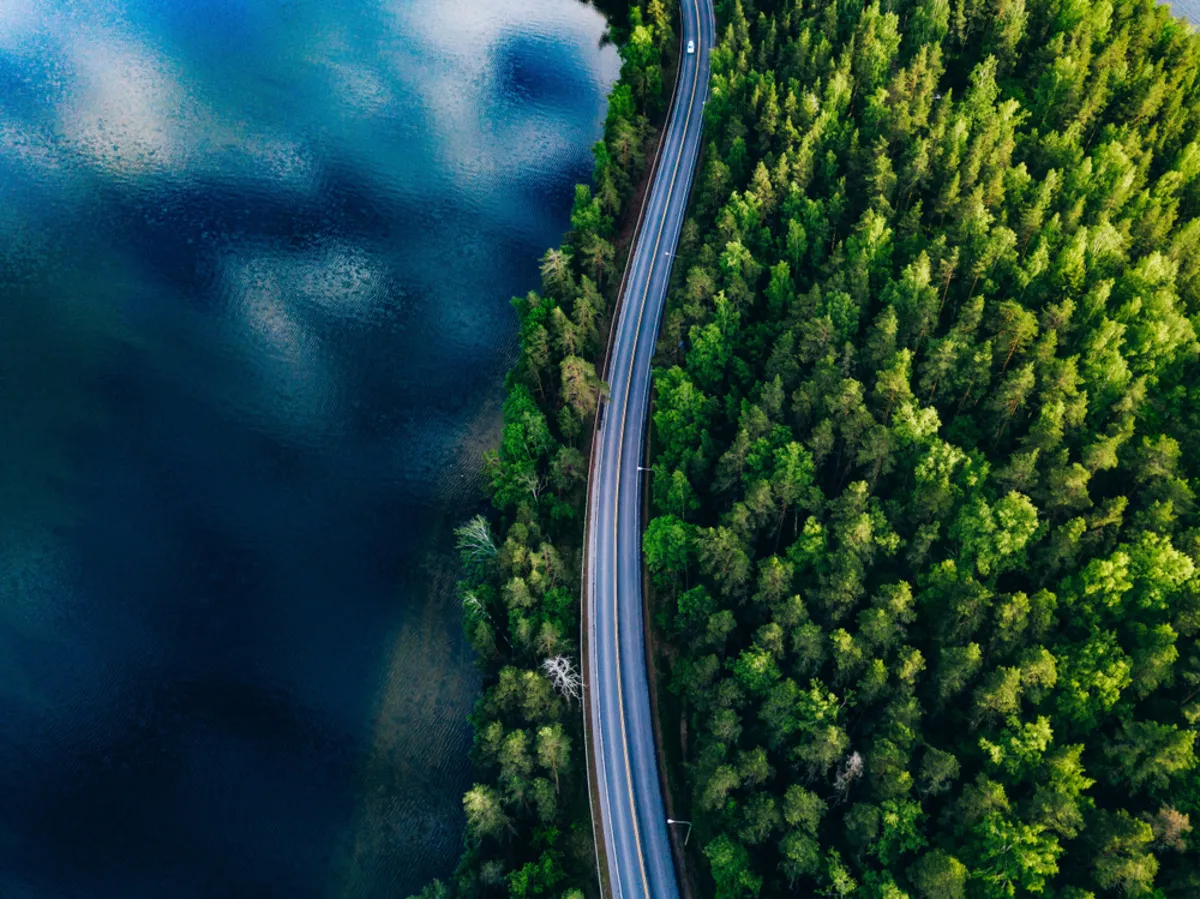 Drone photos of water roads and forests | Skylum Blog