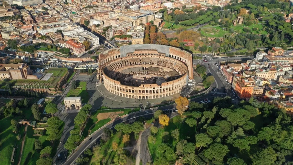 A drone photo of the Colosseum | Skylum Blog