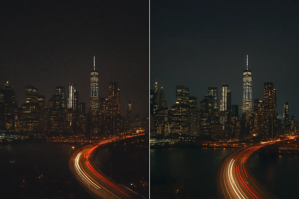 Collage of photos with and without noise | Skylum Blog