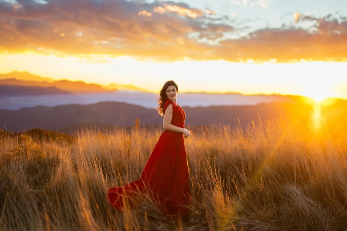Photo of a girl in a dress during golden hour | Skylum Blog