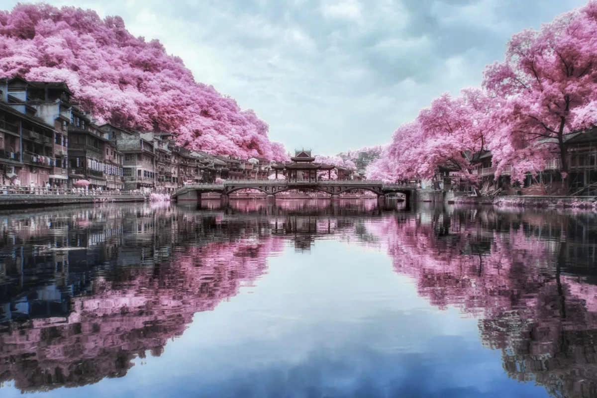 Infrared photo of bridge and water| Skylum Blog