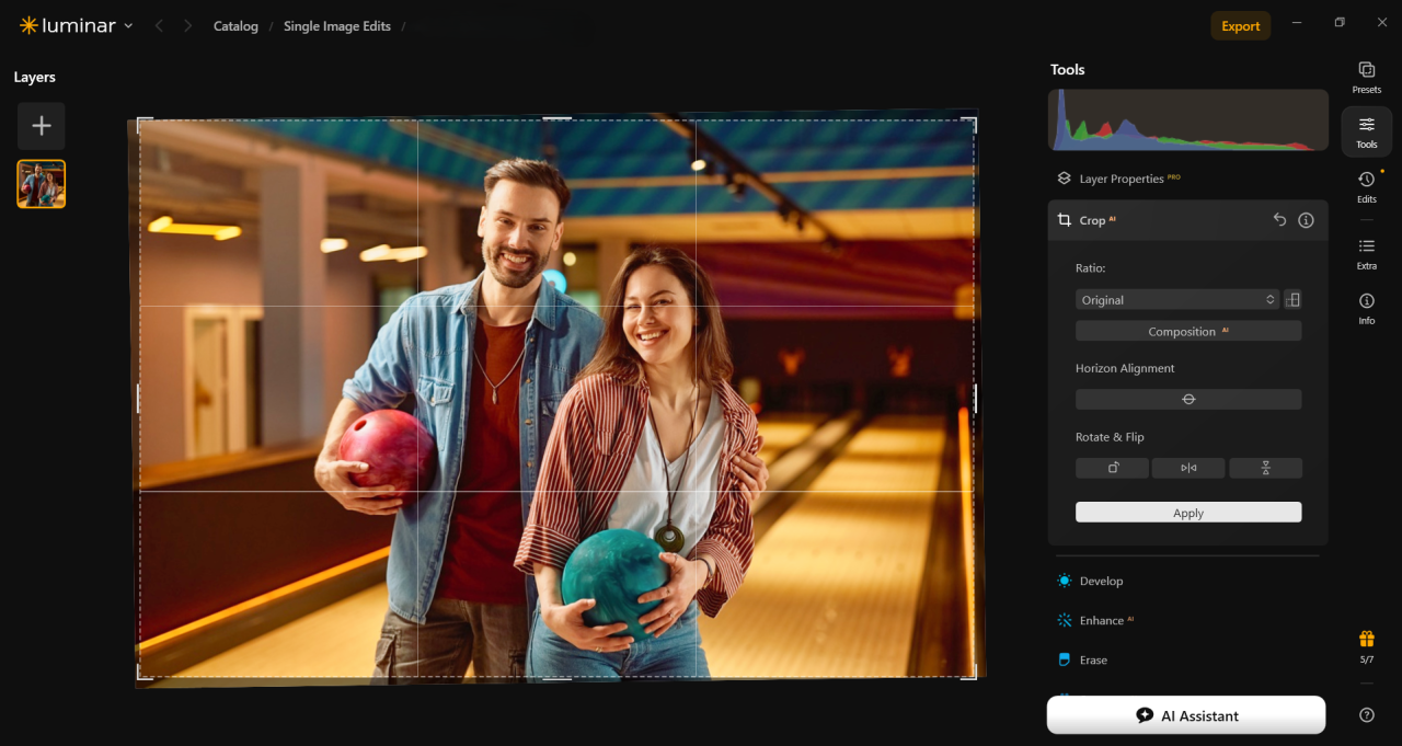 Crop and Straighten in Luminar