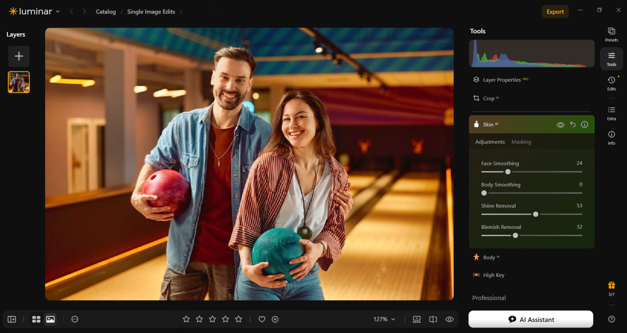 Retouch Skin in Luminar