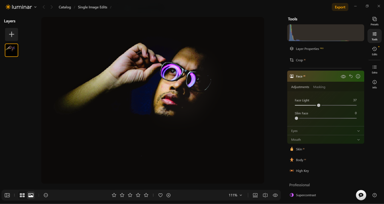 Luminar's current Face AI