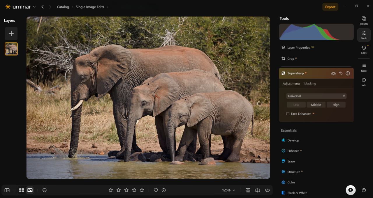 Supersharp AI in Luminar