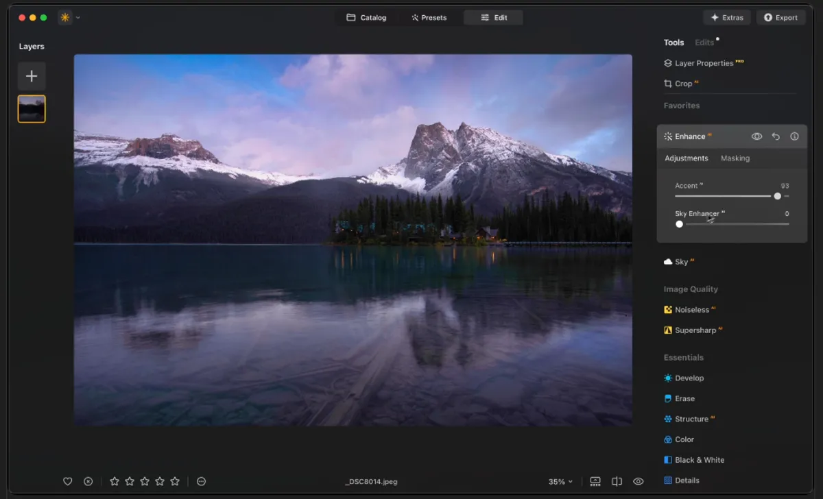 Screenshot of Luminar Neo photo editing software interface| Skylum Blog