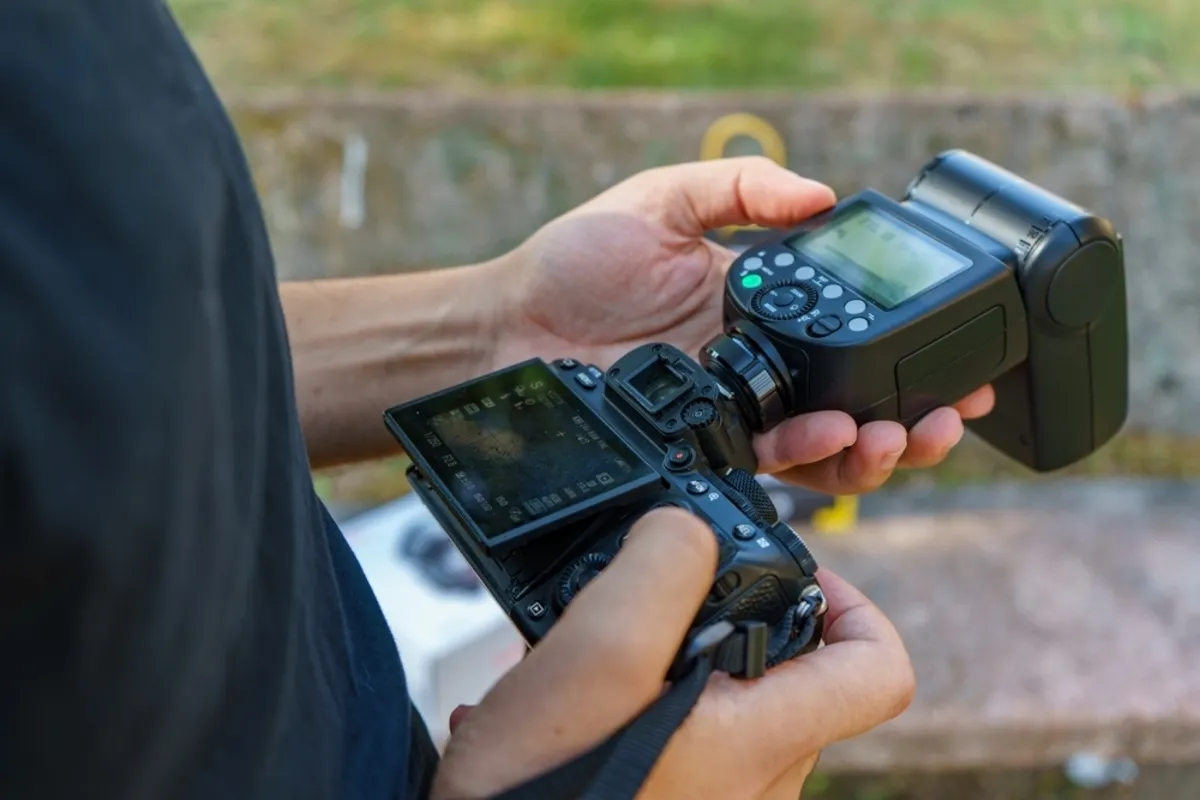 A photographer adjusts his camera | Skylum Blog