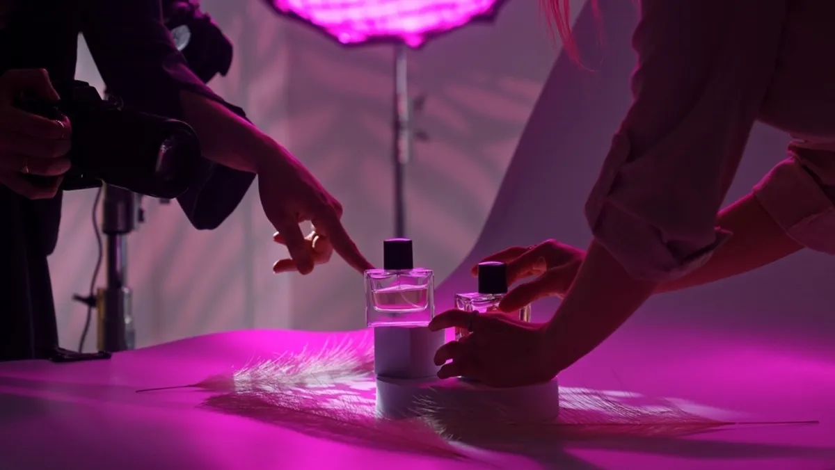 Photographer lines up perfume bottles | Skylum Blog