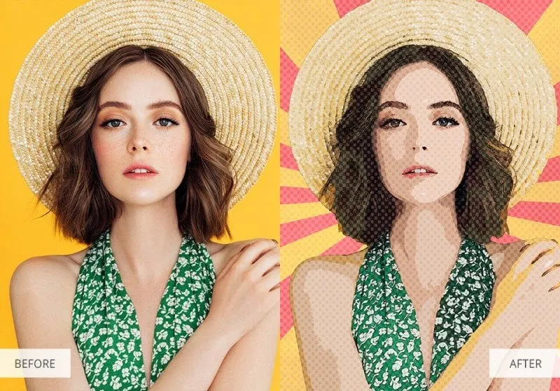 best free and paid photoshop actions cartoon effect