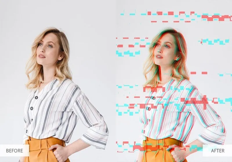 best free and paid photoshop actions glitch