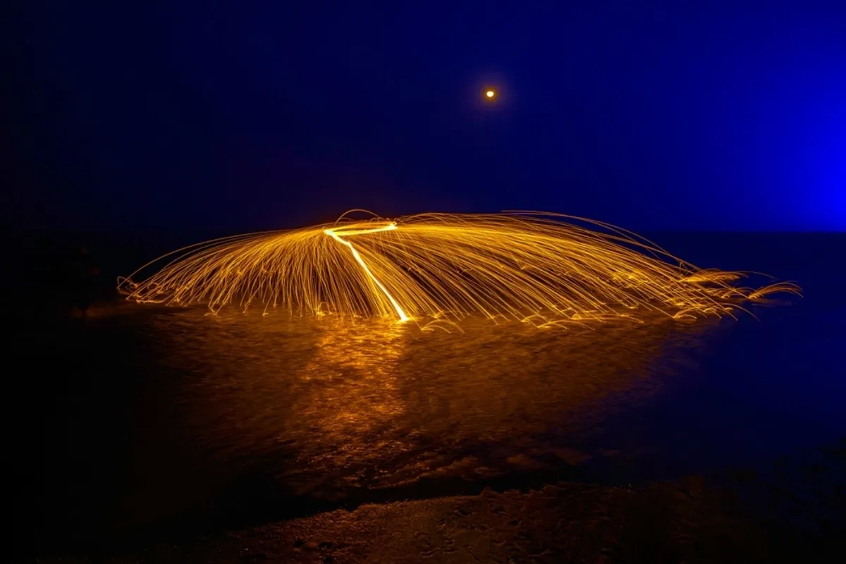 Photo of steel wool on water | Skylum Blog