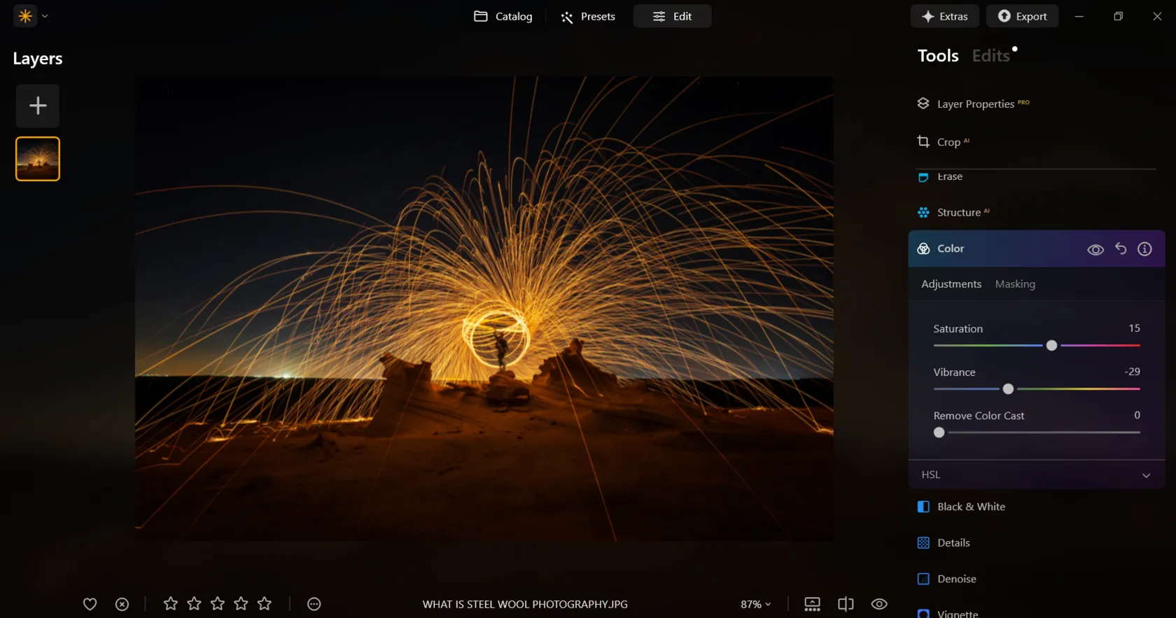 Editing Steel Wool Photos in Luminar Neo | Skylum Blog
