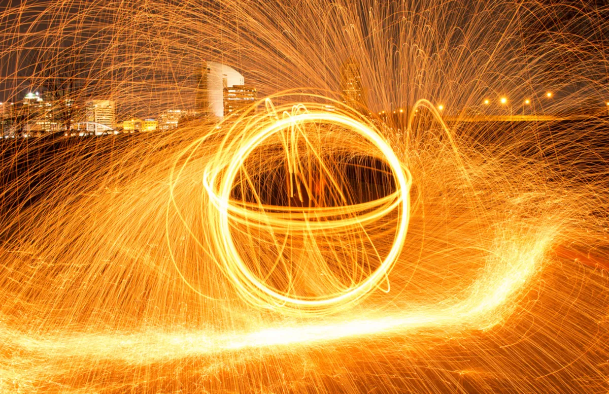 Photo of steel wool in a parking lot | Skylum Blog