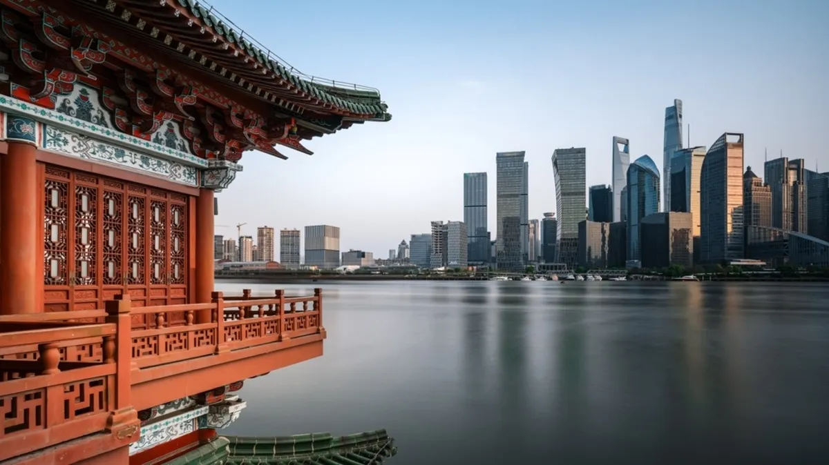 An old building opposite new buildings | Skylum Blog