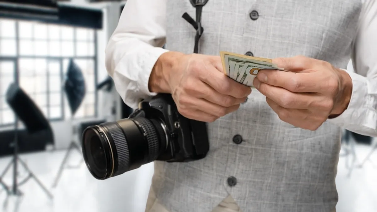 The photographer holds money in his hands | Skylum Blog