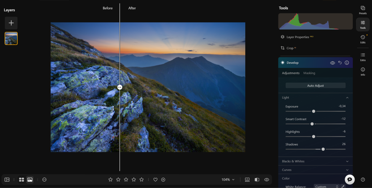 Develop in Luminar 