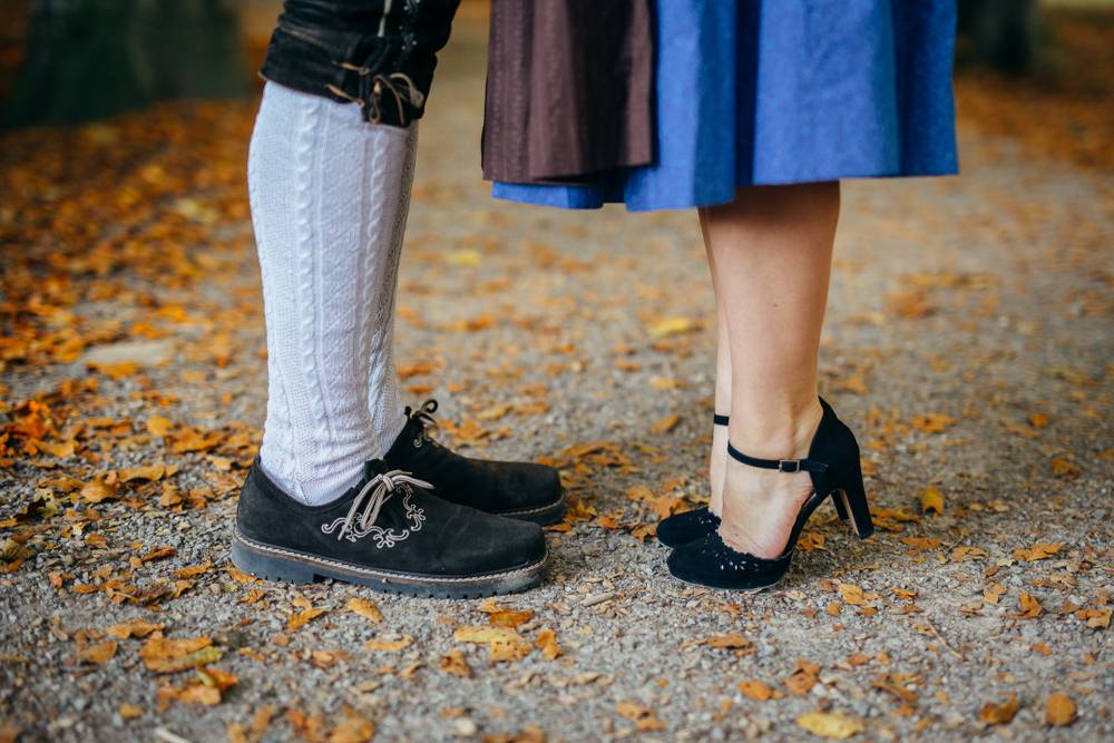 Couple in traditional bavarian attire 