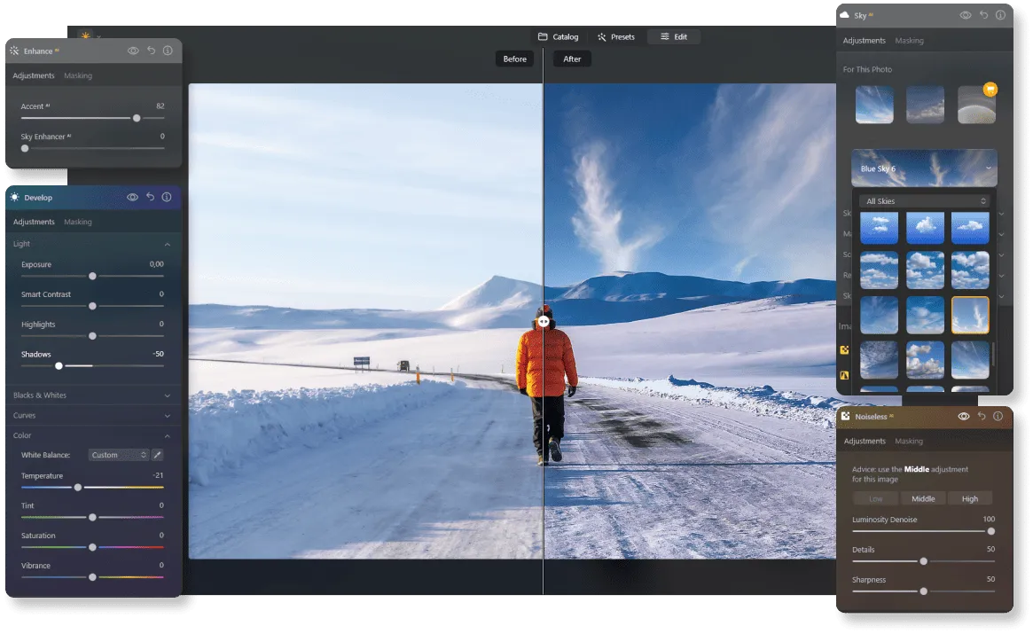 Example of Editing a Winter Photo in Luminar Neo | Skylum Blog