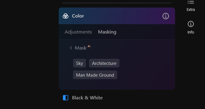 Color tool’s masking in Luminar