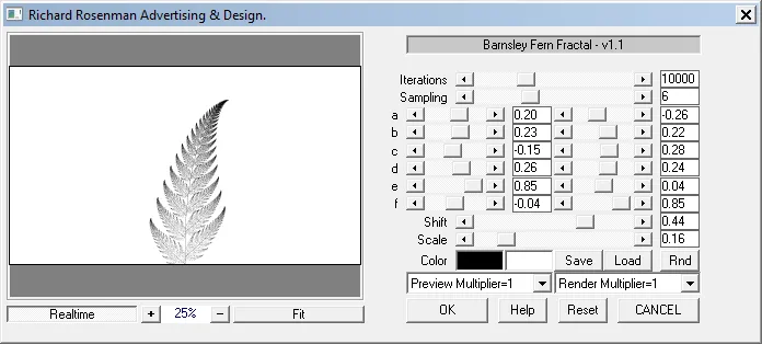 Photoshop filters and plugins by Barnsley Fern Fractal