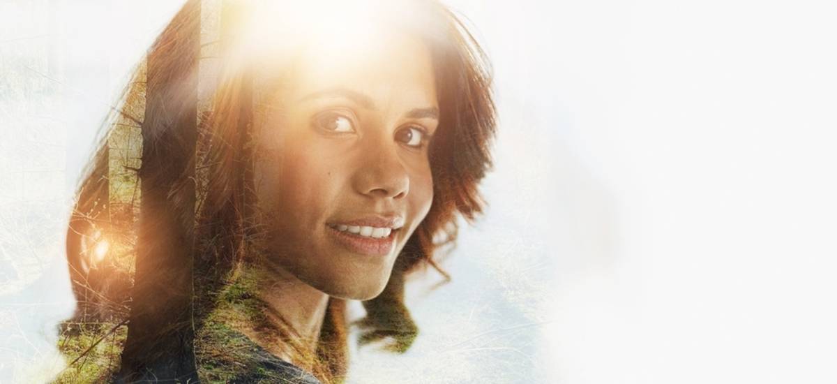 Blonde woman with a soft double exposure effect | Skylum Blog

