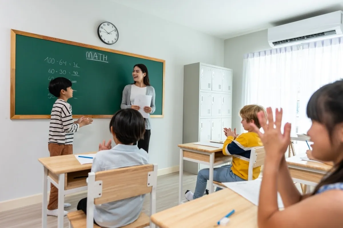 Teacher with children in the classroom | Skylum Blog