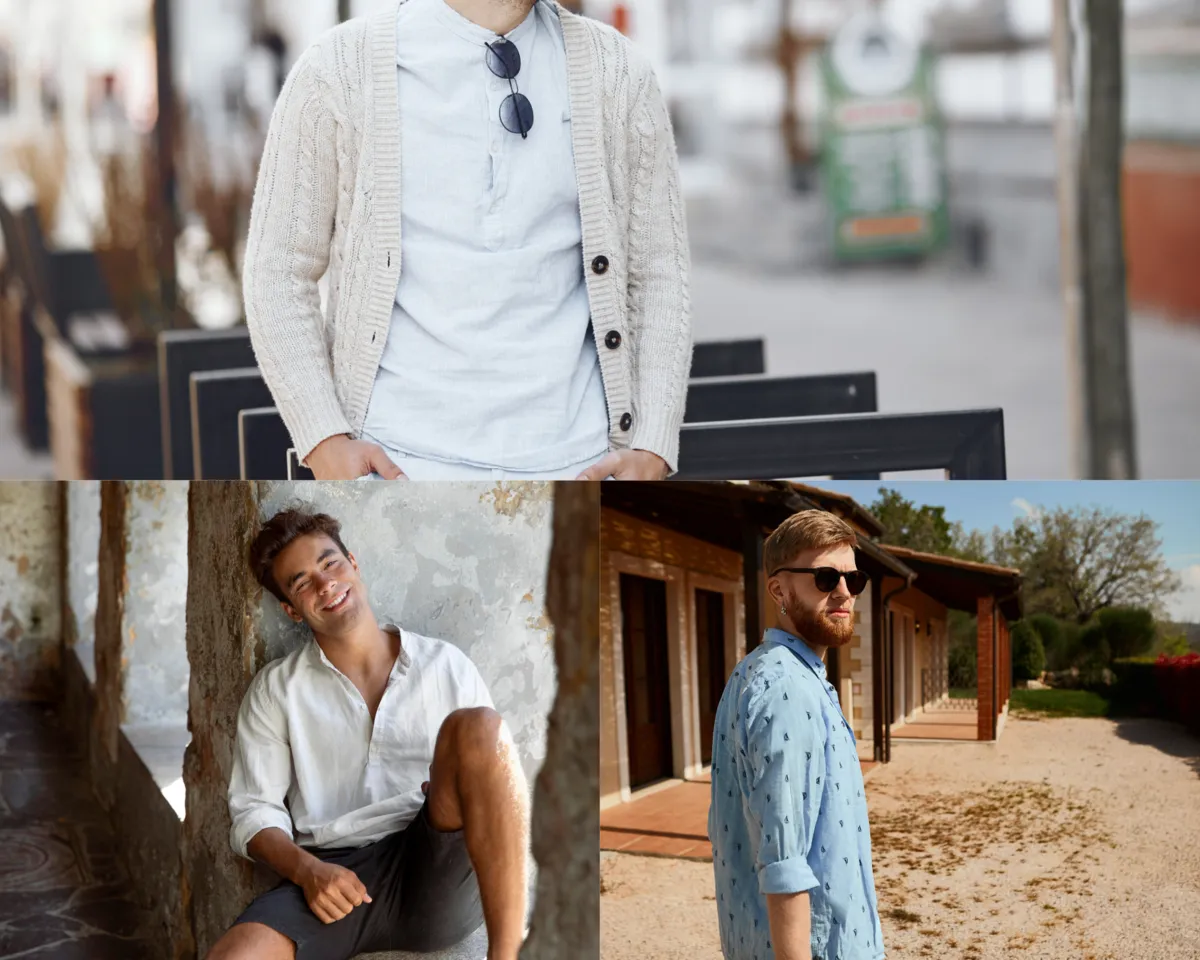 Men in shirts with rolled-up sleeves and cardigans | Skylum Blog