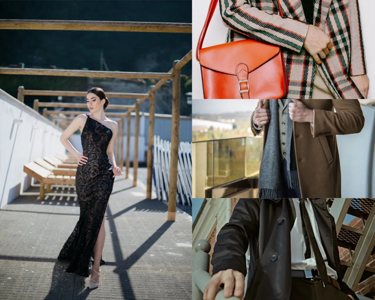 Girls in evening dresses checkered coats men in classic clothes | Skylum Blog