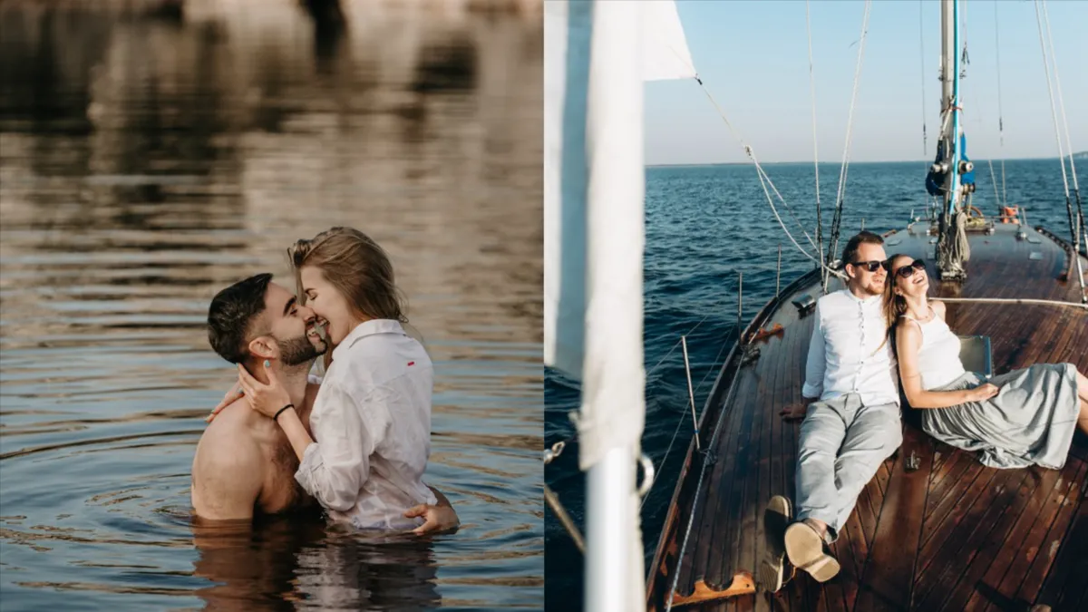 Couples in love on the lake and on the yacht | Skylum Blog