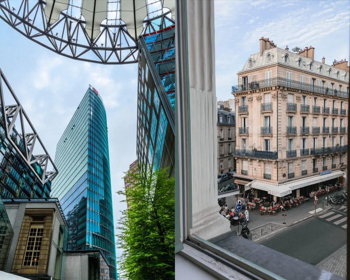 Architekturfoto durch ein Fenster und mit Grün im Vordergrund | Skylum Blog