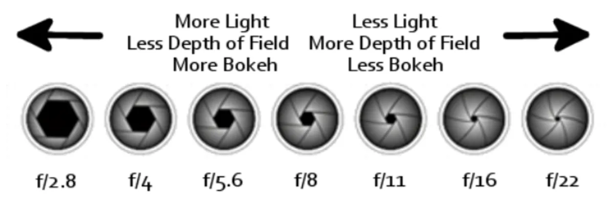 Table with numbers for aperture in different light conditions | Skylum Blog