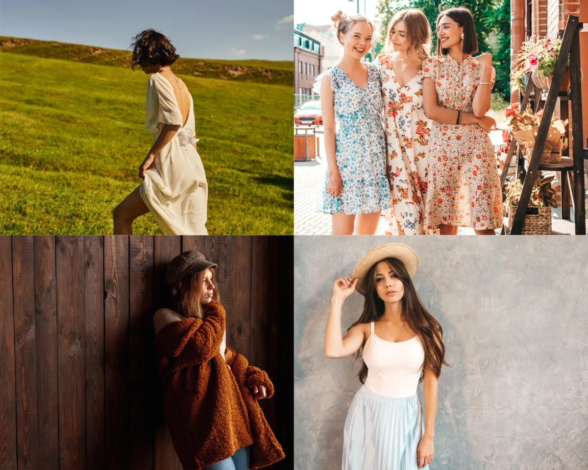 Girls in light floral dresses skirts tops and cardigans | Skylum Blog