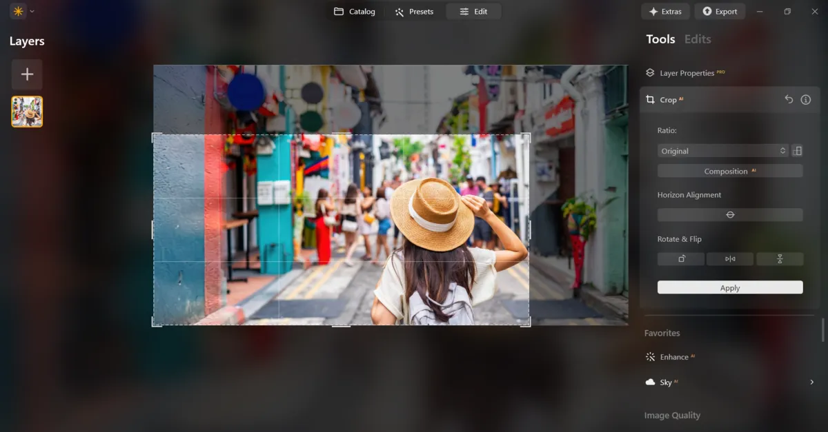 Crop photo of a girl in Luminar Neo | Skylum Blog