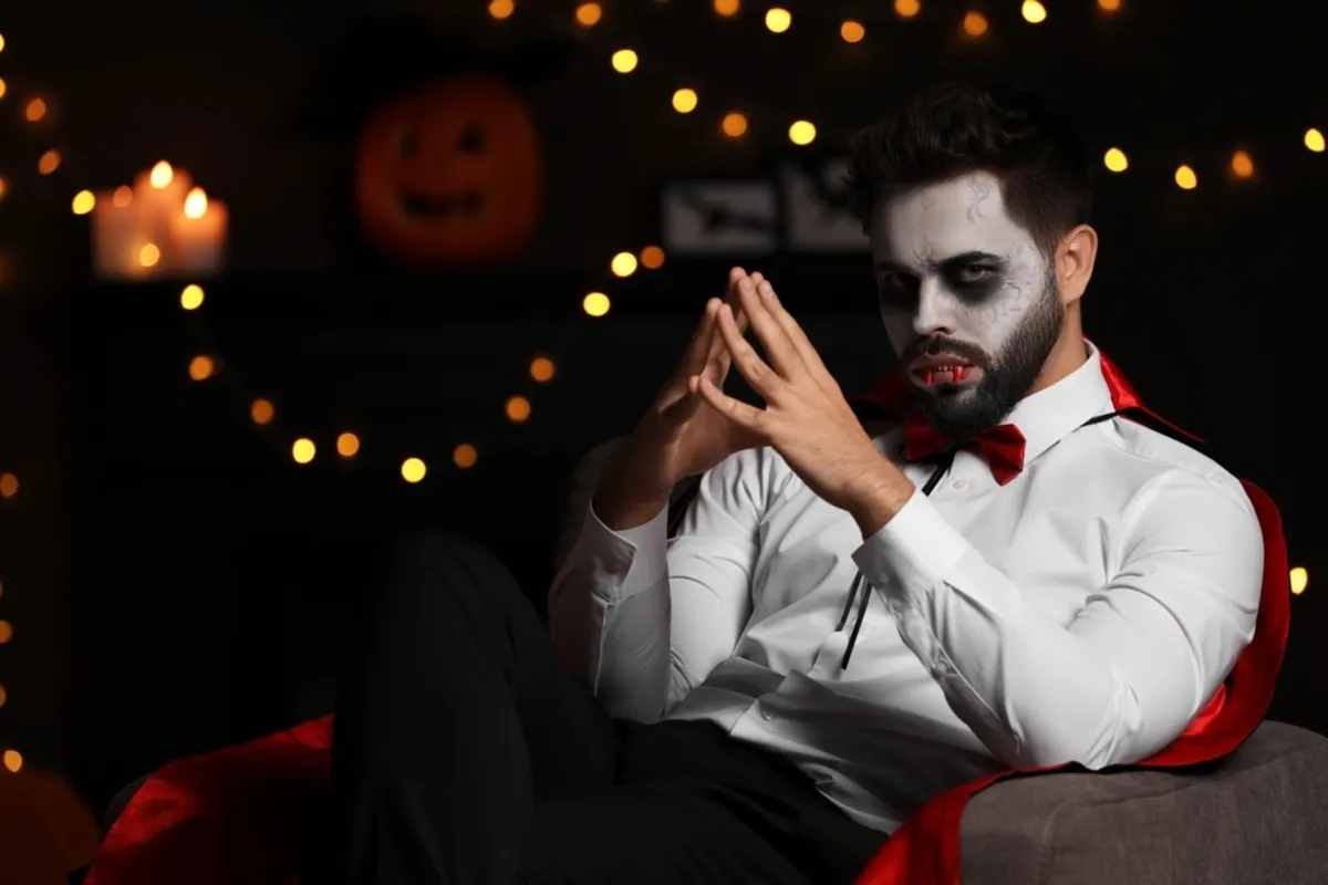 A man in a Halloween costume and makeup | Skylum Blog