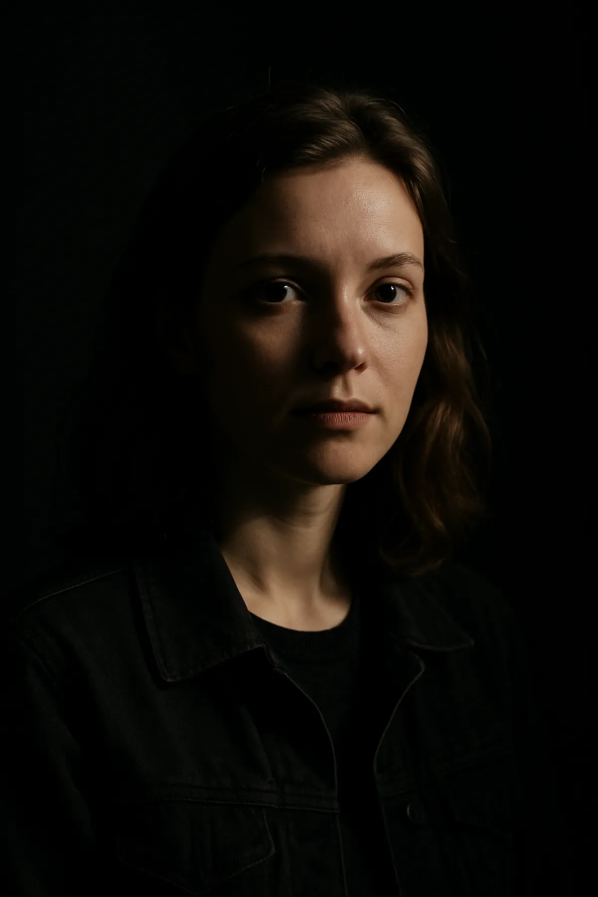 Portrait of a girl in a dark room | Skylum Blog