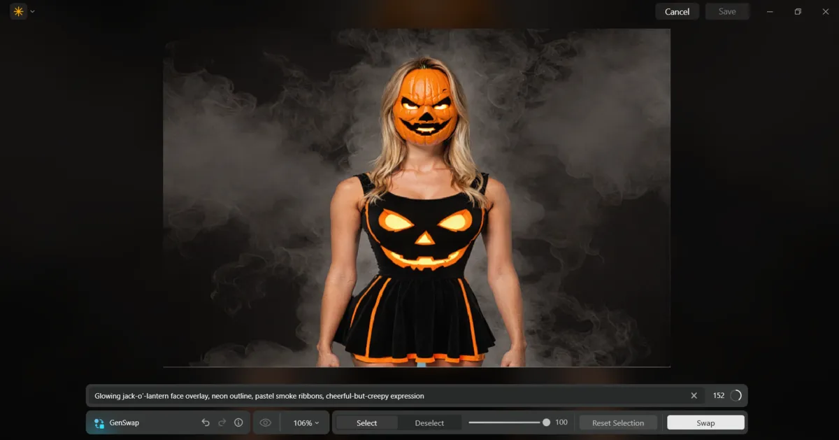 Luminar Neo generated suit Neon Pumpkin | Skylum Blog