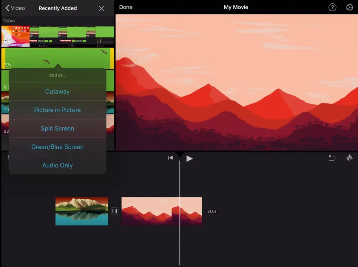 Selecting a video with a green background in iMovie | Skylum Blog