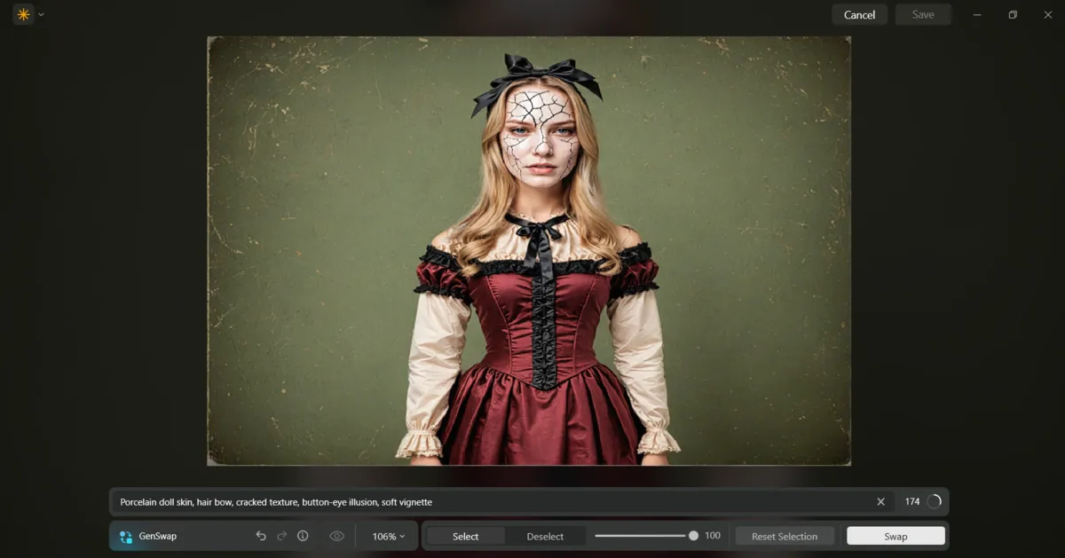 Luminar Neo generated suit Victorian Doll | Skylum Blog