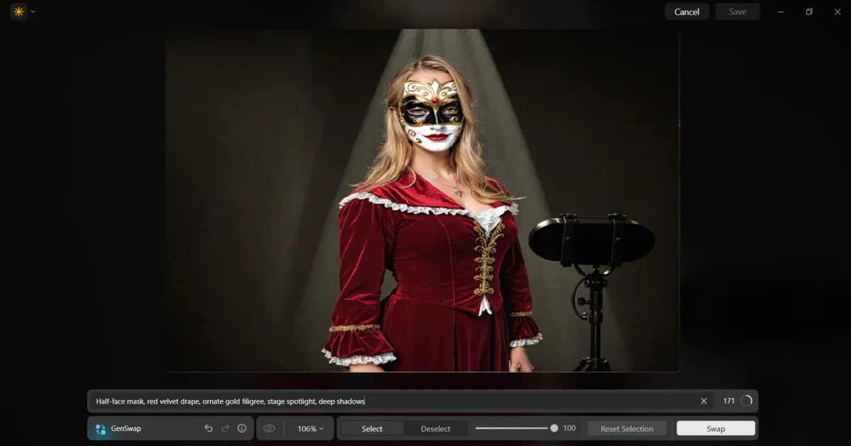 Luminar Neo generated suit Phantom of the Opera | Skylum Blog