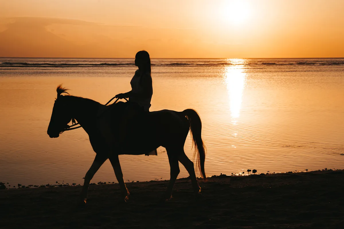 Photo of a rider during golden hour | Skylum Blog