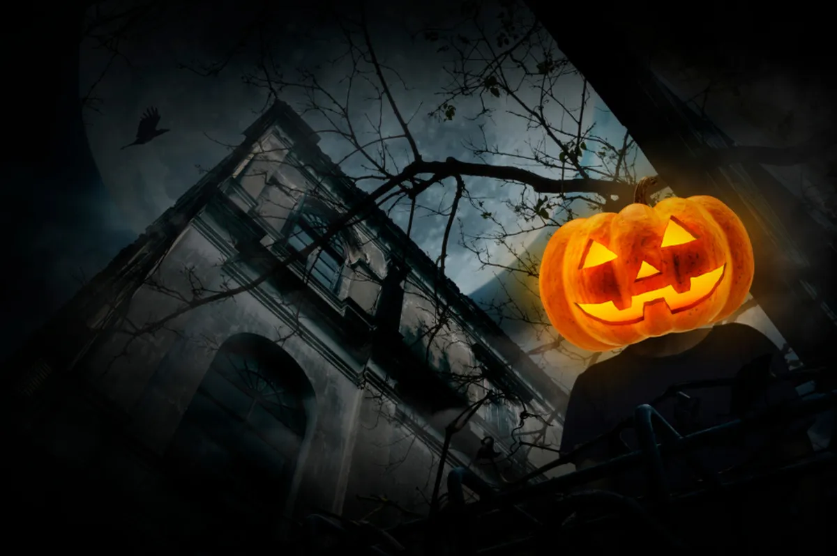 A glowing head in an abandoned building | Skylum Blog