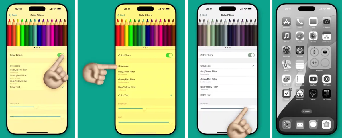 Setting up a black and white screen on an iPhone Part 2 | Skylum Blog