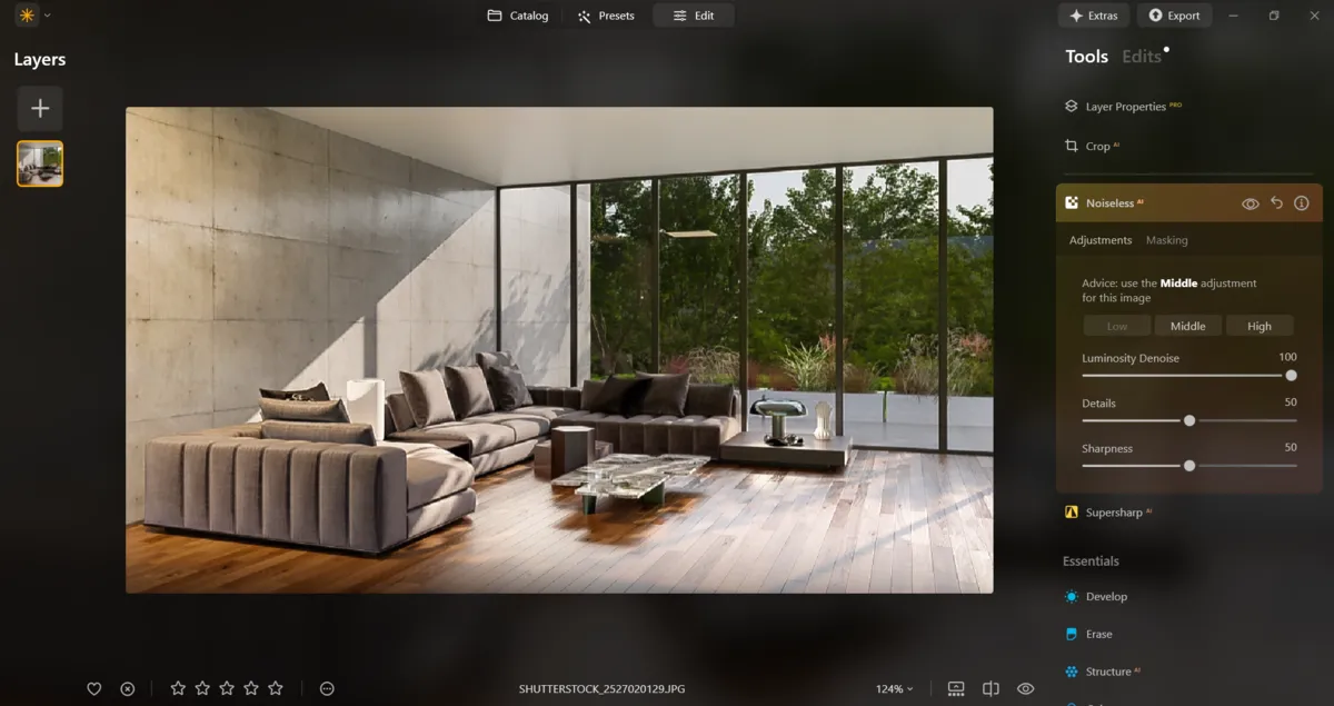 Noiseless in a room photo in Luminar Neo | Skylum Blog