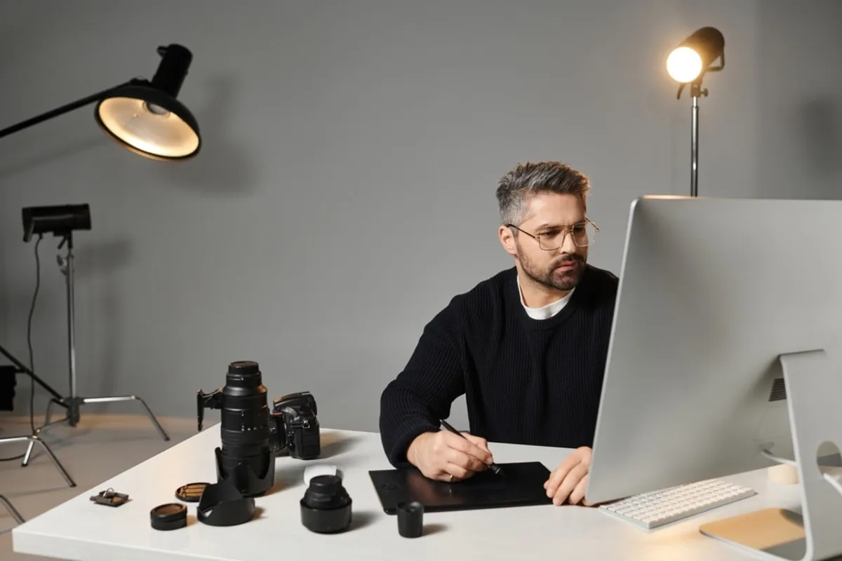 A photographer works with a computer | Skylum Blog
