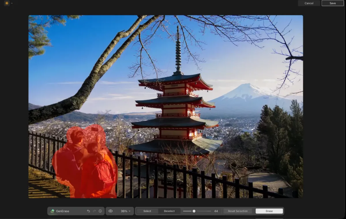 GenErase in Luminar Neo before | Skylum Blog