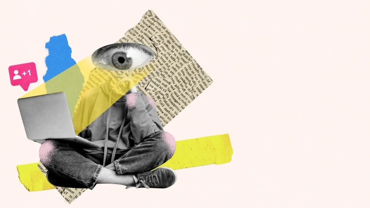 A digital collage depicting a girl with an eye instead of a head | Skylum Blog