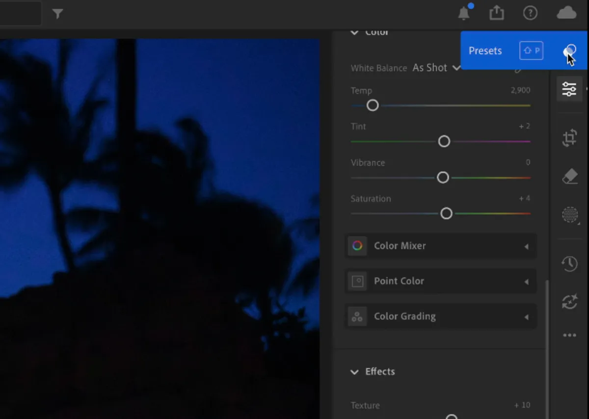 Selecting a preset in Lightroom | Skylum Blog