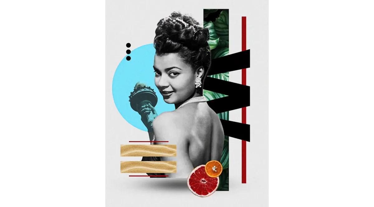 Digital collage of a girl with citrus fruits | Skylum Blog