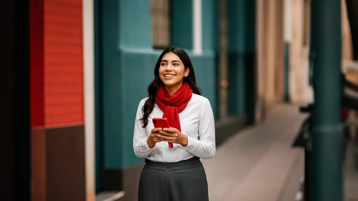 A girl with a phone in her hands in AI | Skylum Blog