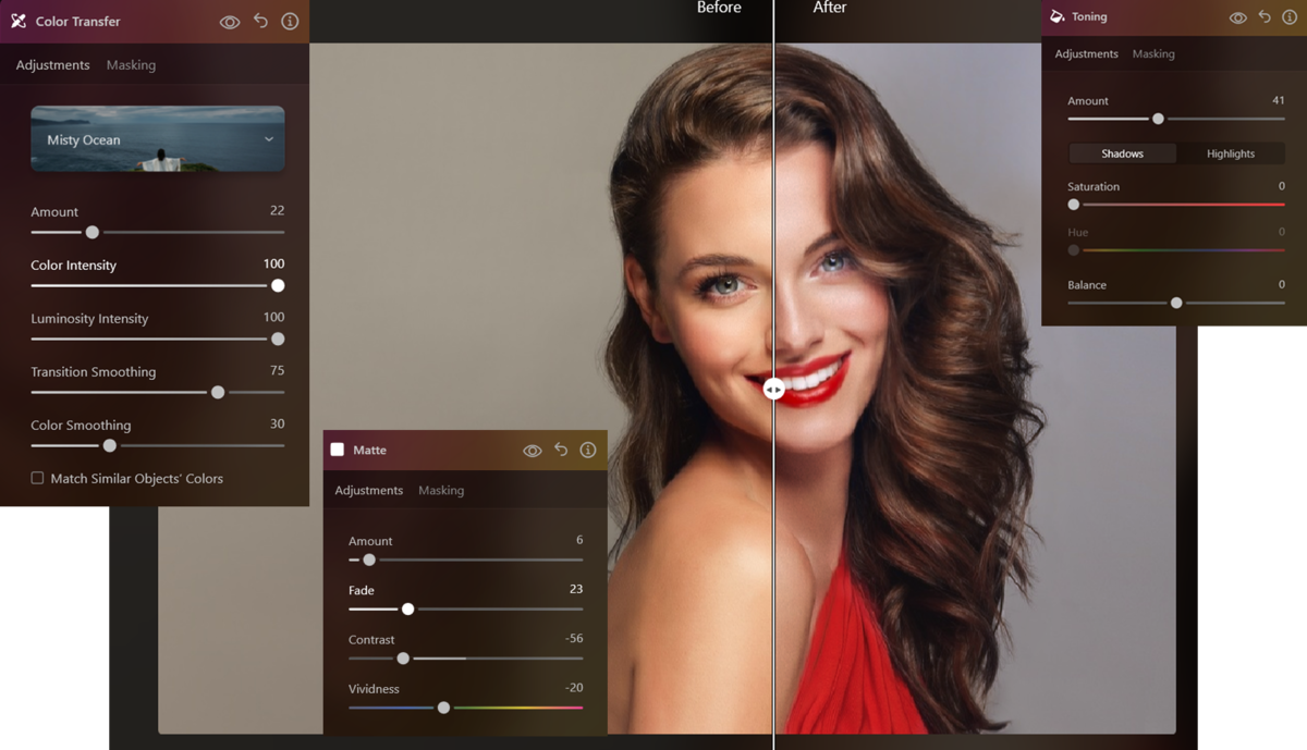 Colour Transfer Toning and Matte in Luminar Neo | Skylum How-to